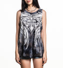 Affliction Women's Tanks/Top T-shirt Mercenary Tie Back