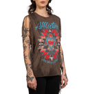 Affliction Women's T-shirt AC Shaman Fringe Muscle Tee