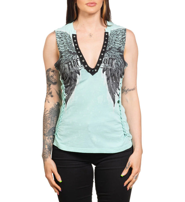 Affliction Women's T-shirt Age Of Winter Rust Tank
