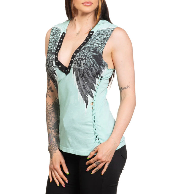 Affliction Women's T-shirt Age Of Winter Rust Tank