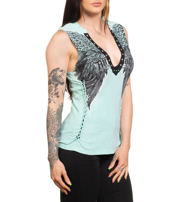 Affliction Women's T-shirt Age Of Winter Rust Tank
