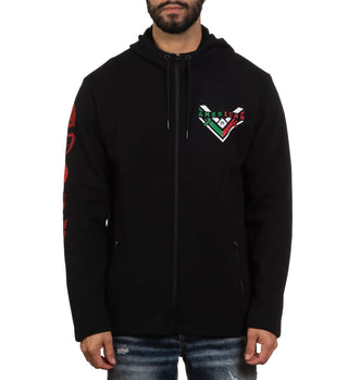 American Fighter Men's Zip Up Hoodie Antigo