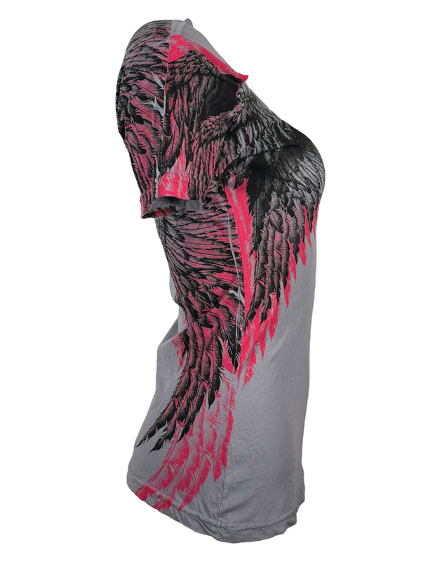 Rebel Saint By Affliction Women's T-shirt Soaring Angel  **