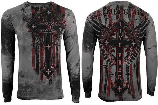 Xtreme Couture By Affliction Men's Long Sleeve T-shirt Liberty Crusade