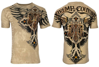 Xtreme Couture by Affliction Men's T-Shirt LOCKDOWN Sand