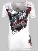 Rebel Saint By Affliction Women's T-shirt Morticia