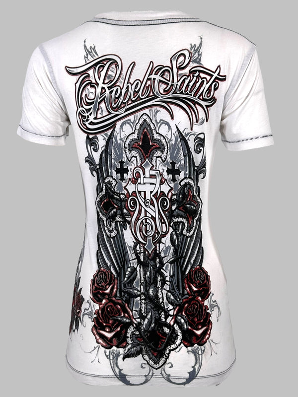 Rebel Saint By Affliction Women's T-shirt Morticia