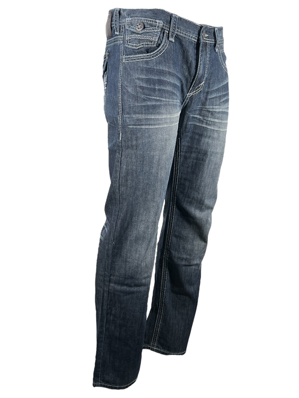 Xtreme Couture Men's Denim Jean Relaxed Fit Geo Flap Straight ^^