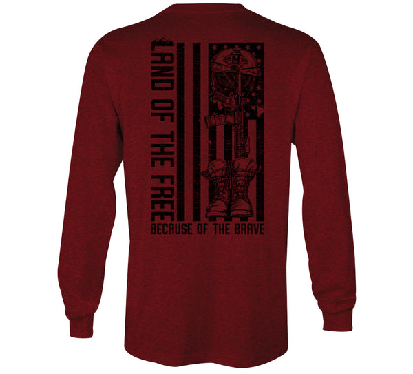 Howitzer Style Men's T-Shirt Land Of The Free Military Grunt MFG