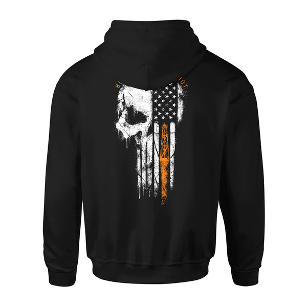 Howitzer Style Men's Hooded Sweatshirt OIL SKULL Military Grunt MFG