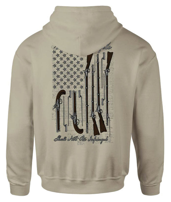 Howitzer Style Men's Hoodie Musket Flag