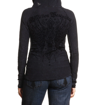 Affliction Women's Button Down Hoodies Chaos Theory