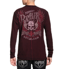 Affliction Men's Reversible Thermal Shirt Crows