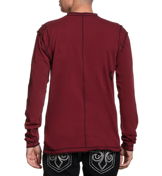 Affliction Men's Reversible Thermal Shirt Crows