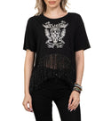 Affliction Women's T-shirt Crystal Canyon Fringe