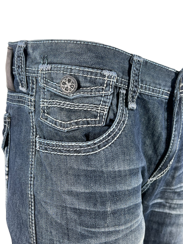 Xtreme Couture Men's Denim Jean Relaxed Fit Geo Flap Straight ^^