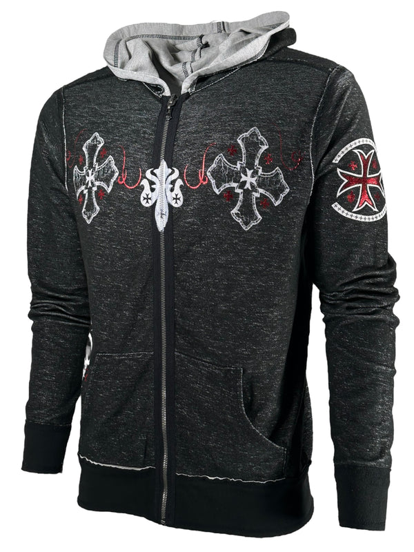 Xtreme Couture By Affliction Reversible Zip Up Men's Hoodie Glorious ++