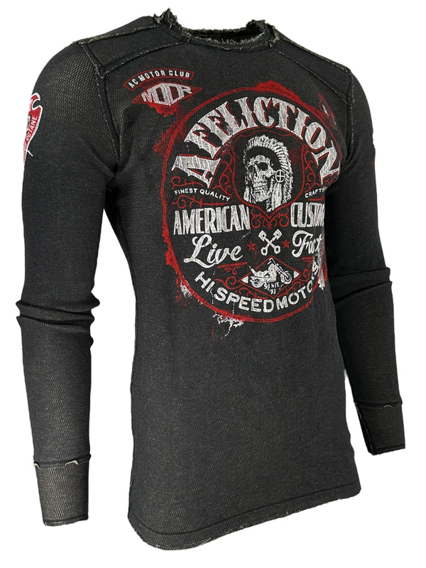 Affliction Men's Reversible Thermal Shirt Flock ++