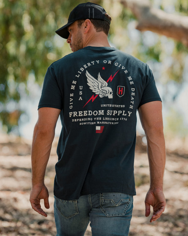 Howitzer Style Men's T-Shirt FREEDOM LINE Military Grunt MFG *