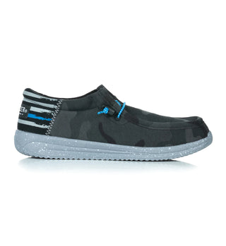 Howitzer Men's Slip-On Shoes Roam Blue Line Sneakers with Camo Print Footwear  ^^^^