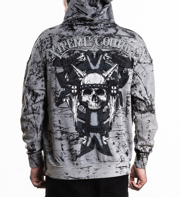 Xtreme Couture By Affliction Unisex Oversized Boxy Pullover Hoodie Cannon