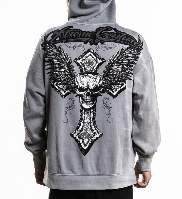 Xtreme Couture By Affliction Unisex Oversized Boxy Pullover Hoodie Saints