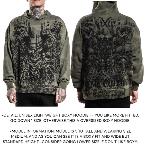 Xtreme Couture By Affliction Unisex Oversized Boxy Pullover Hoodie OFFERING