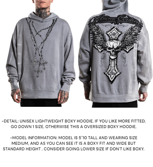 Xtreme Couture By Affliction Unisex Oversized Boxy Pullover Hoodie Saints