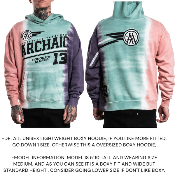 Archaic By Affliction Unisex Oversized Boxy Pullover Hoodie Blackburn