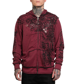 Affliction Men’s Reversible Zip Hoodie Dust Cloud