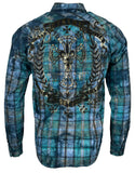 Xtreme Couture by Affliction Men's Button Down Shirt Gilded Cross