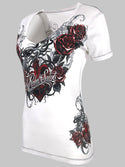 Rebel Saint By Affliction Women's T-shirt Morticia
