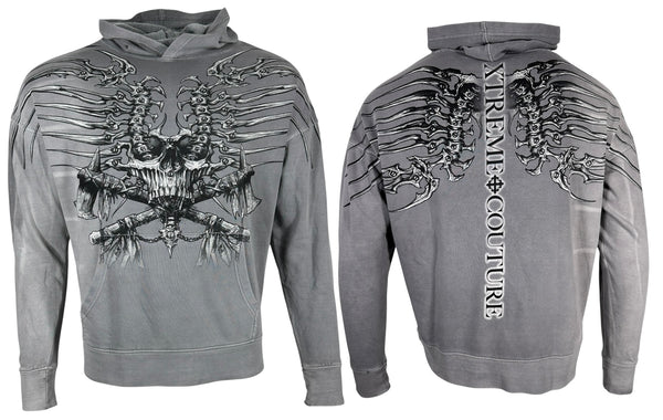 Xtreme Couture By Affliction Men's Hoodie Iron Bones **