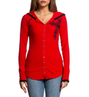 Affliction Women's Button Down Hoodie Elitist