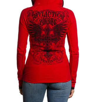 Affliction Women's Button Down Hoodie Elitist
