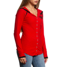 Affliction Women's Button Down Hoodie Elitist
