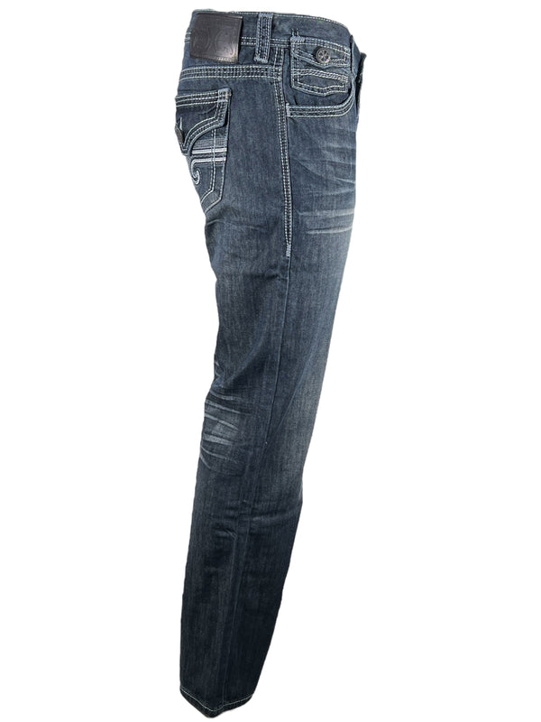 Xtreme Couture Men's Denim Jean Relaxed Fit Geo Flap Straight ^^