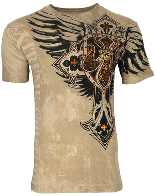 Xtreme Couture by Affliction Men's T-Shirt LOCKDOWN Sand