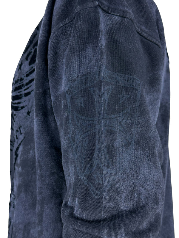 Archaic By Affliction Unisex Oversized Boxy Pullover Hoodie Black Tide