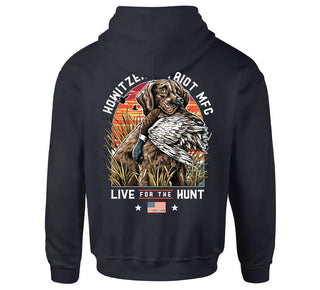 Howitzer Style Boy's Hoodie  Hunting Dog