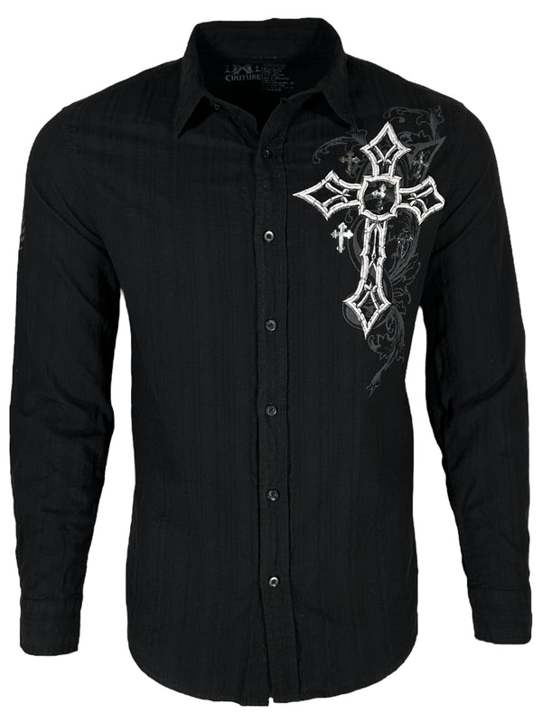 Xtreme Couture by Affliction Men's Button Down Shirt Darkness