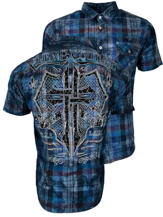 Xtreme Couture by Affliction Men's Button Down Shirt Rattle ++