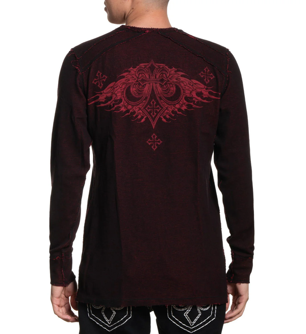 Affliction Men's Reversible Thermal Shirt Indian Chief