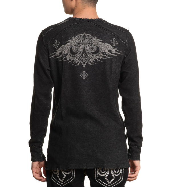 Affliction Men's Reversible Thermal Shirt Indian Chief