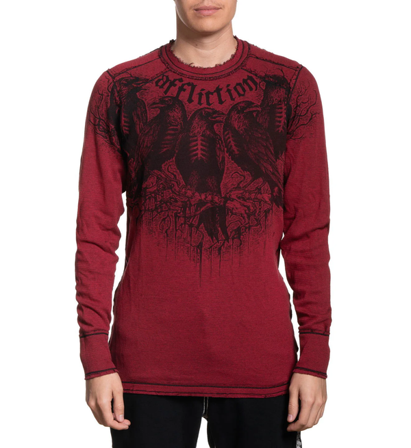 Affliction Men's Reversible Thermal Shirt Infected Ritual