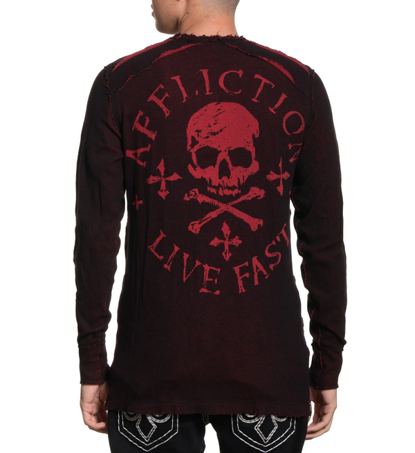 Affliction Men's Reversible Thermal Shirt Infected Ritual