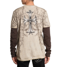 Affliction Men's Long Sleeve T-shirt Jump 2Fer