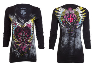 Archaic By Affliction Women's T-Shirt DARLING V-neck