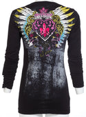 Archaic By Affliction Women's T-Shirt DARLING V-neck