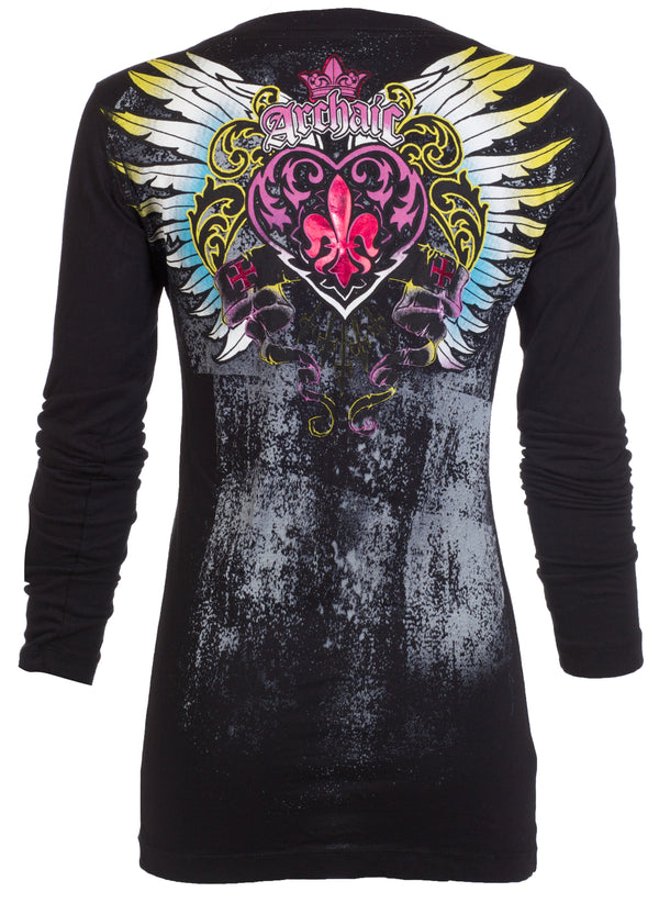 Archaic By Affliction Women's T-Shirt DARLING V-neck